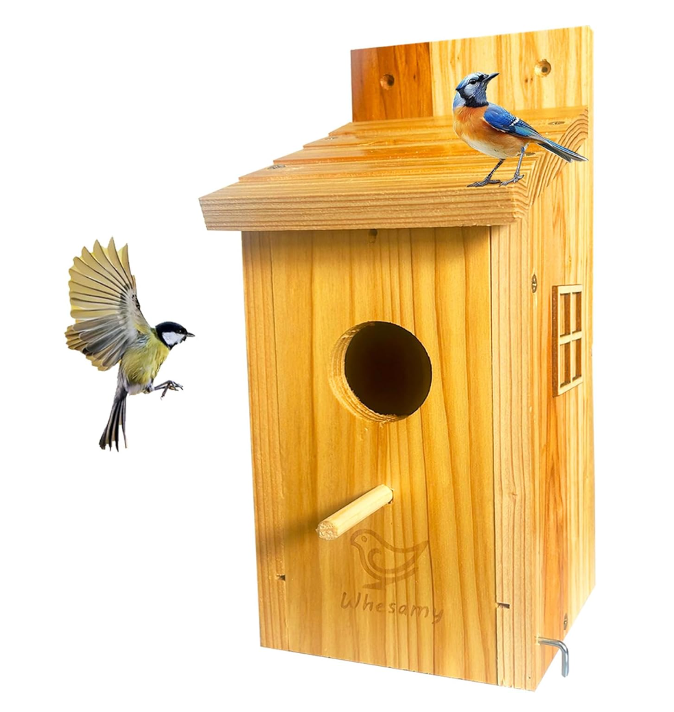 Large Bird House, Bird Houses for Outside Clearance, Cedar Birdhouses for Outdoors, Wood Birdhouse with Secure Latch, Bluebird Houses for Wren Swallow Finch Hummingbird