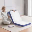 LPFLPF Tri Folding Mattress,4 Inch Foldable Foam Mattress with Breathable and Washable Cover,Portable Floor Guest Bed for Guest Room,Yoga,Travel,Camping,75"x31"x3"