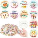 100 Pcs Reading Awards/Be Kindness Pins Back to School Funny Reading Prizes Kindness Book Lover Round Buttons Pins Positive Incentive Reward Prizes for Students Classroom