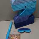 Sratte Number 1 2 3 4 5 6 7 8 9 Piata with Stick Blindfold Confetti, Gradient Blue Piata for Kids Boys Girls Birthday Party Anniversary Decorations Supplies(Number 2)