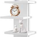 7 Tier Wall Shelf Unit-White Floating Shelves for Home Decor, Modern Unique Asymmetric Design for Bedroom & Living Room Storage