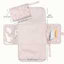 Tiny Twinkle Portable Diaper Changing Pad | Waterproof, Wipeable & Compact Baby Changing Pad for Travel | Smart Wipes Pocket & Organized Storage| Newborn Shower Gift (Bows)
