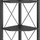 CHOEZON 4-Tier Corner Shelf, Corner Bookcase, 43.3" Tall Vertical Display Rack, Plant Stand, Open Storage Shelf, for Living Room, Bedroom, Study, Kitchen, Black TCJ14BB