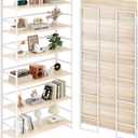 BHG Vintage Multifunctional Folding Bookshelf, No-Assembly Plant Stand Storage Rack Shelves for Home Office