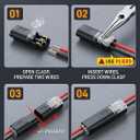 100pcs Double Wire Plug in Connector Quick Connect Lock-Buckle Terminal Snap-On Block for 18-22 AWG Solid Stranded Cables Low Voltage LED Strip Lighting DIY Crafting 2 Pin