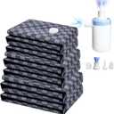 Vacuum Seal Bags for Clothing Travel w/Wireless Pump, Space Saver Vacuum Storage Organizer Bag for Luggage, Seal Compression Packing Bags for Clothes & Blankets 6 Pack (Compression bag)