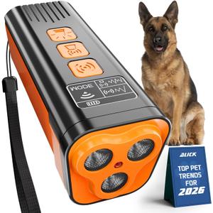 Dog Bark Deterrent Device, 3X Anti Barking Device for Dogs, 4 Training Modes 50 FT Range Indoors Outdoors Behavior Correct Safe Rechargeable Compact Bark Control for Dogs with Flashlight
