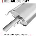 Rear Exhaust Muffler Compatible With 2002-2006 Toyota Camry 2.4L Muffler Exhaust