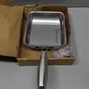 7.5" Japanese Omelette Egg Pan, 316 Stainless Steel Egg Pan, Square Frying Pans for Making Omelets and Bacon, Easy to Clean,Silver