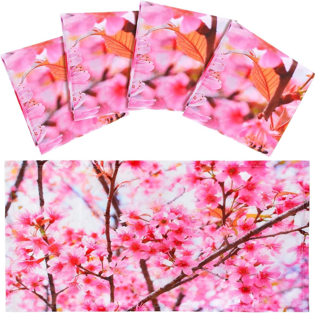 Hortsun 4 Pack Light Covers 4 x 2 Feet Magnetic Light Cover for Drop Ceiling, Ceiling Shade Filters for Office Classroom Home Hospital Decor(Cherry Blossoms)