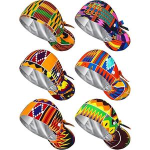 6 Pcs Satin Lined Scrub Caps Women Nurse Surgical Hat with Buttons Ponytail Working Adjustable Pouch Tie Back