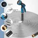 Garden Hose 50FT, Water Hose with 10 Function Nozzle, Garden Hose with Leak-proof Connectors, No-Kink, Lightweight, Puncture-proof,550PSI, Hose for Outdoor, Yard