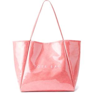 KALIDI PVC Tote Women Weekender Bag Large Shopper Handbag Oversize Shoulder Travel Purse (Light Pink)