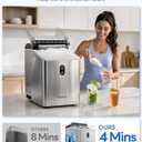 Nugget Ice Maker Countertop,55LBS/Day Ready in 4 Mins, Stainless Steel
