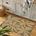 Jute Fornt Door Mat 17x31.5Inch,Daisy Non Slip Rubber Backing Muddy Dirt Resist Kitchen Rugs and Mats, Absorbent Rnner Rugs for Kitchen,Front of Sink,Kitchen Mats for Floor Home Decor (Flower4)