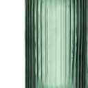 Muyan 7.5" Flower Vase for Decor Ribbed Glass Vase Modern for Centerpieces Desktop Home Office Dining Living Room Wedding (Green)