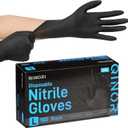 Nitrile Gloves Disposable 6 Mil Black Heavy Duty for Cooking/Food Handling/Tattoo/Hair Dye/Barber/Cleaning/Industrial