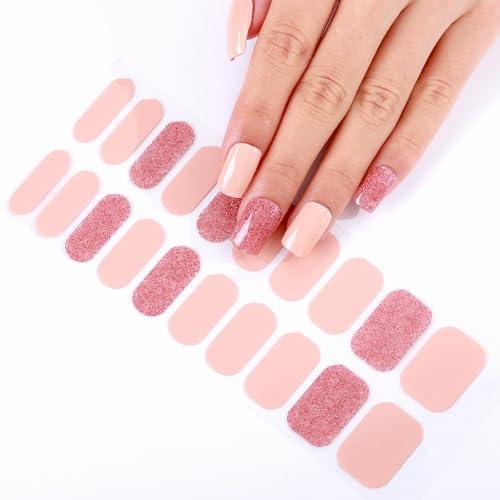 9 pack TailaiMei Semi Cured Gel Nail Strips - 20 Pcs Gel Nail Stickers, UV Light Required | Real Polish Salon Quality & Easy to Use (Vibrant Pink089)