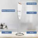 SIMPLETASTE Milk Frother Handheld Battery Operated Electric Foam Maker, Drink Mixer with Stainless Steel Whisk and Stand for Cappuccino, Bulletproof Coffee, Latte (White)