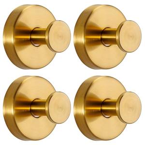 Fenas Suction Cup Hooks for Shower No-Drill Bathroom Hooks for Towels, Robes, Loofah Mountable on Bathroom Walls, Kitchen, Glass, Mirrors, Tile and Smooth,Non-Porous Surfaces (3, Brushed Gold)