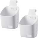 2 Pcs Plastic Hanging Basket Kitchen Storage organizer, Basket with Detachable hook, Hang it behind a door or on a railing, Over the Cabinet Door