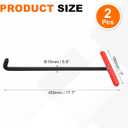 PATIKIL 2 Pcs Manhole Hook 18" T-Shaped Lid Manhole Cover Lifter Black