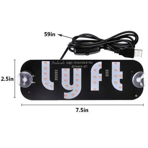 LED Car Sign for Rideshare Drivers, Compact Windshield Light for Enhanced Visibility