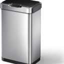 EKO Mirage-T Motion Sensor Kitchen Trash Can 50L / 13.2 Gallon – Automatic Touchless Stainless Steel Garbage Can with Soft Close Lid for Modern Kitchen, Home, Office, Garage