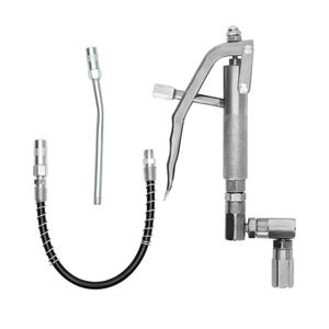 Control Handle Valve - Designed Specifically for Grease Pumps, Heavy-Duty High Pressure 7500psi, 1/4 Inch Thread, 18 Inch Flexible Interface, A4-Jaw Coupling, 360 Degree Rotation, and Spring