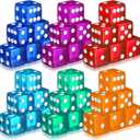 Seenelling 36 Piece 19 mm Casino Style Craps Dice Sets Acrylic and Translucent D6 Dice, Square W/Rounded Edge for Casino, Craps, Table Games and Board Games (Classic Color)