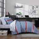 Nautica - Twin/Twin XL Comforter Set, Ultra-Soft Striped Bed Set with Matching Sham, Medium Weight Cozy Bedding, Americana Decor (Kennedy Navy)