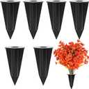 Artificial Flowers Holder for Outdoors and Indoor, 6 PCS Floral Ground Spike for Door Yard Porch Patio Garden Window Box Office Table Kitchen Home Planter Pot Vase Flowerpot Decorations (Black)
