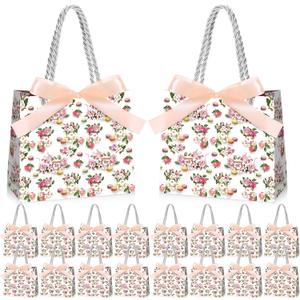 Sweetude 25 Pcs Tea Party Birthday Bags Bridal Shower Favors Tea Party Favors Bags Teapot Goodie Treat Bags with Handles Tea Party Gift Bags Bridal Shower Gift Bags for Bridal Shower Baby Shower Decor