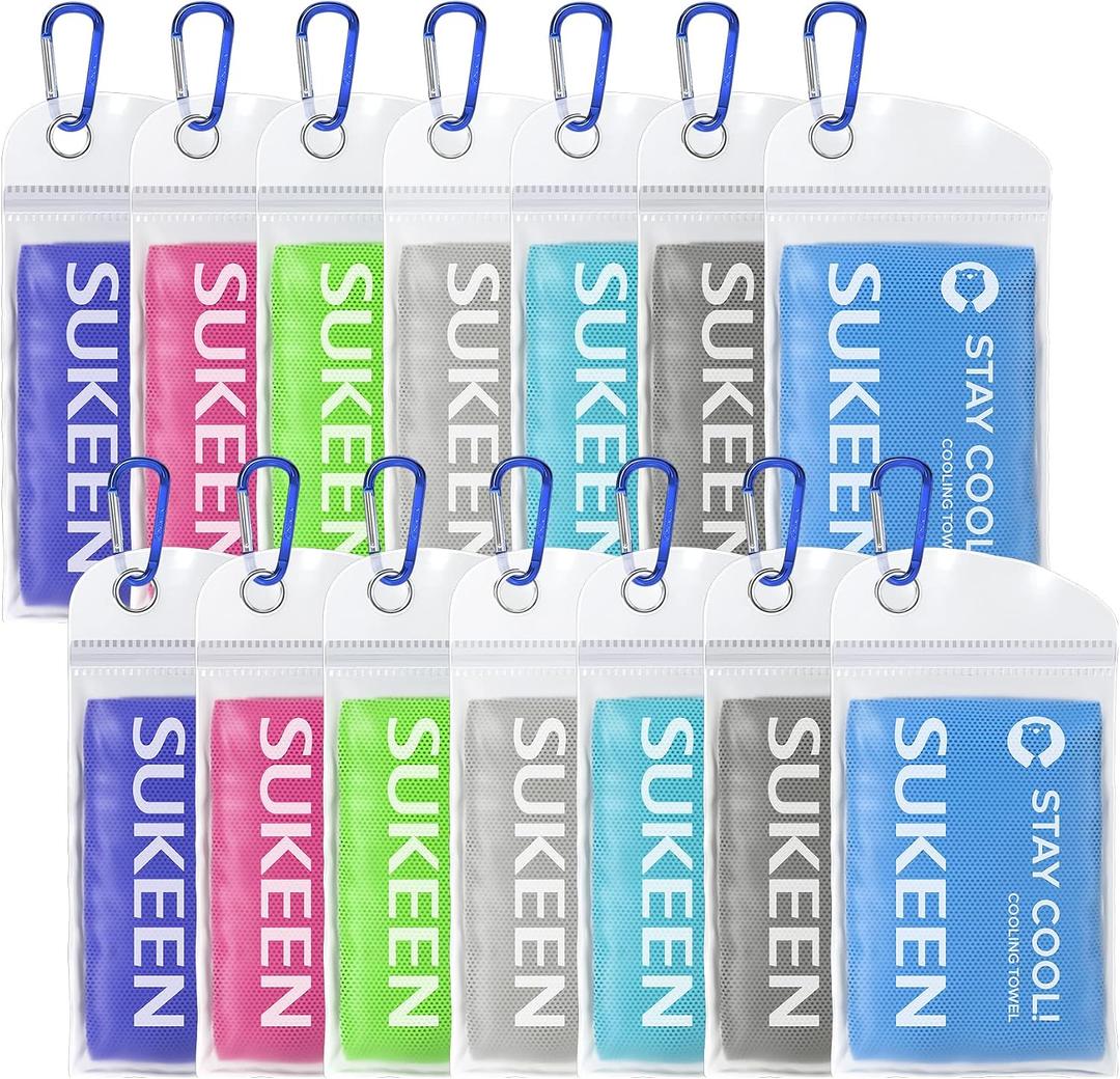 Sukeen Cooling Towels(40"x12") for Neck & Head, Soft Breathable Chilly Towel for Yoga, Golf, Gym, Camping, Running, Workout & More Activities