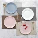 HOME BRILLIANT Cloth Placemats Set of 4 Heat Resistant Washable Plate Mats Placemats for Parties Buffet Dinner Coasters Party Dinner Decor, 13 x 19 inches, Light Grey
