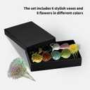 2 x Mini Ceramic Vase Refrigerator Magnets, Small 3D Plant Vase, Refrigerator Decorative Accessories, Suitable for Desktop, Kitchen, Office Decoration (A)