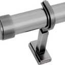 BlastHome Non-Adjustable Luxury Curtain Rods for Windows, 1  Rod Set, 3 1/2 foot Fixed Length, Gunmetal/Pewter