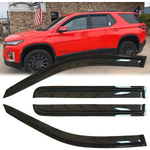 4pc Original Shatterproof Rainproof Side Window Wind Deflectors for 2018-2023 Chevrolet Traverse,Tape-on Rain Guards Set,Nice Looking Window Visors for Car,Vent Deflector for 18-23 Traverse 94553