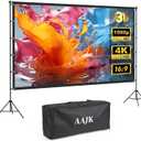 AAJK100-inch Portable Projector Screen with Stand  Elevate Your Outdoor Movie Nights with 4K HD Clarity and Lightweight Convenience