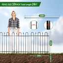 24.3ft(L) x 32.3in(H) 10 Panels Metal Decorative Garden Fence