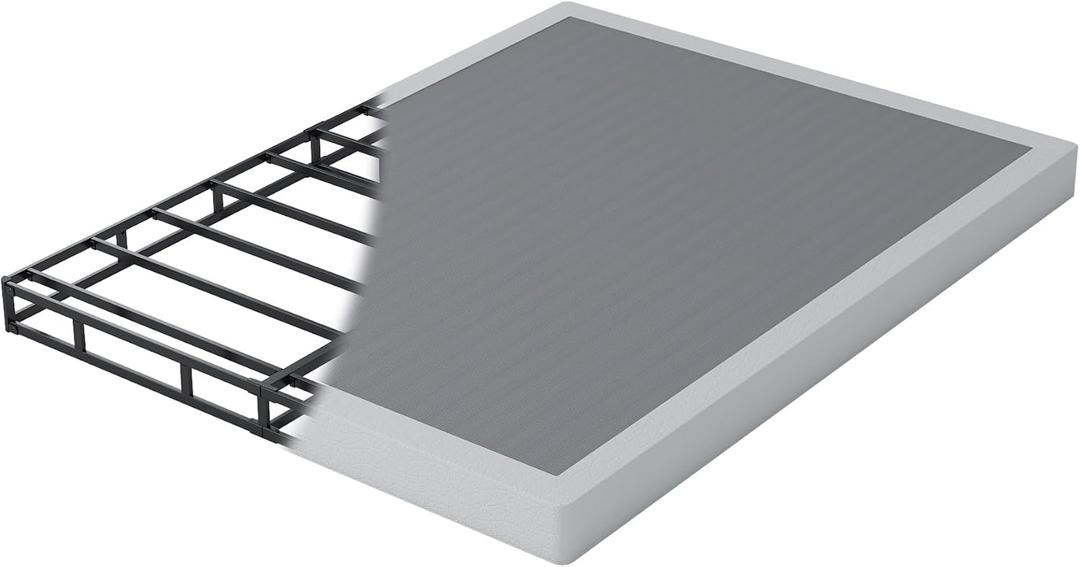 5 Inch King Size Box Spring for Bed,Heavy Duty Box Spring with Fabric Cover,Noise Free,Easy Assembly,3000LBS Weight Capcity Metal Mattress Foundation,Non-Slip