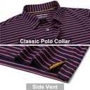 M MAELREG Boys' Polo Shirt Striped Short Sleeve Moisture Wicking Performance Stretch Active Casual Collared Kids Golf Shirt (8 Years)