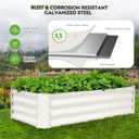 ZORMY 2 Pcs 4x2x1ft Galvanized Raised Garden Bed Outdoor, Metal Planter Boxes with Easy Assembly, Planter Raised Beds for Gardening, Flower, Plants, Vegetable, Herb - White