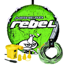 Airhead Rebel Towable Kit 1 Rider Tube with Rope and Pump, Kwik-Connect Tow, Double-Stitched Full Nylon Cover & Speed Safety Valve for Easy Inflating & Deflating