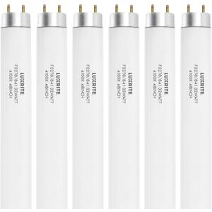Luxrite F32T8/841 32W 48 Inch T8 Fluorescent Tube Light Bulb, 4100K Cool White, 2800 Lumens, G13 Medium Bi-Pin Base, LR20732, 6 count (Pack of 1)