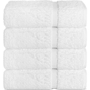 Chakir Turkish Linens | Hotel & Spa Quality 100% Cotton Premium Turkish Towels | Soft & Absorbent (4-Piece Bath Towels, White)