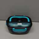 TRAVELISIMO Electric Lunch Box for Adults 100W Heated Lunch Box For Men 1.5L Stainless Steel Portable Food Warmer, 12/24/110V Electric Food Warmers for Travel & Work Loncheras Para Hombres de Trabajo (Neon Blue)