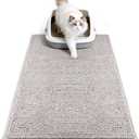 Pieviev Chenille Cat Litter Mat for Litter Box, 28"x22" Soft Ultra Absorbent Mat, Waterproof & Non-Slip, Easy to Clean Litter Trapping Mat for Indoor Cats, Gray (Grey)