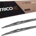 Trico HD 26 Inch Pack of 2 Heavy Duty & Automotive Replacement RV Windshield Wipers w/Wide Saddle Attachment (67-2626-1),Black