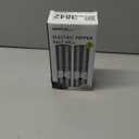 SIMPLETASTE Electric Salt and Pepper Grinder Set Automatic One Handed, Stainless Mill Shakers with Lights and Adjustable Coarseness, Battery Operated (Set of two, Silver)